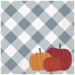 Unique Pumpkin And Gingham Napkins