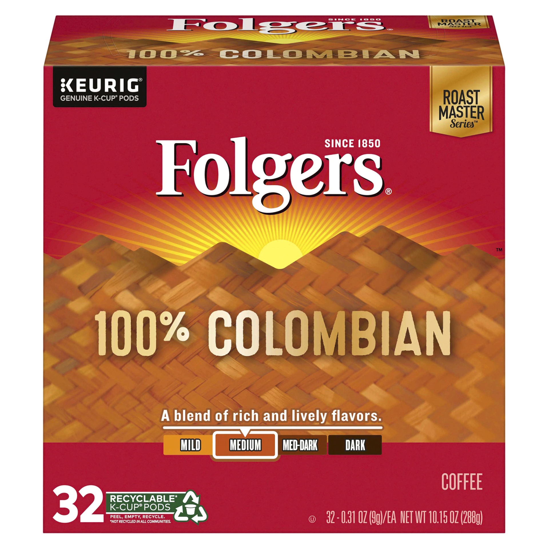 slide 1 of 7, Folgers Lively Colombian Keurig K-Cup Coffee Pods, 36 ct