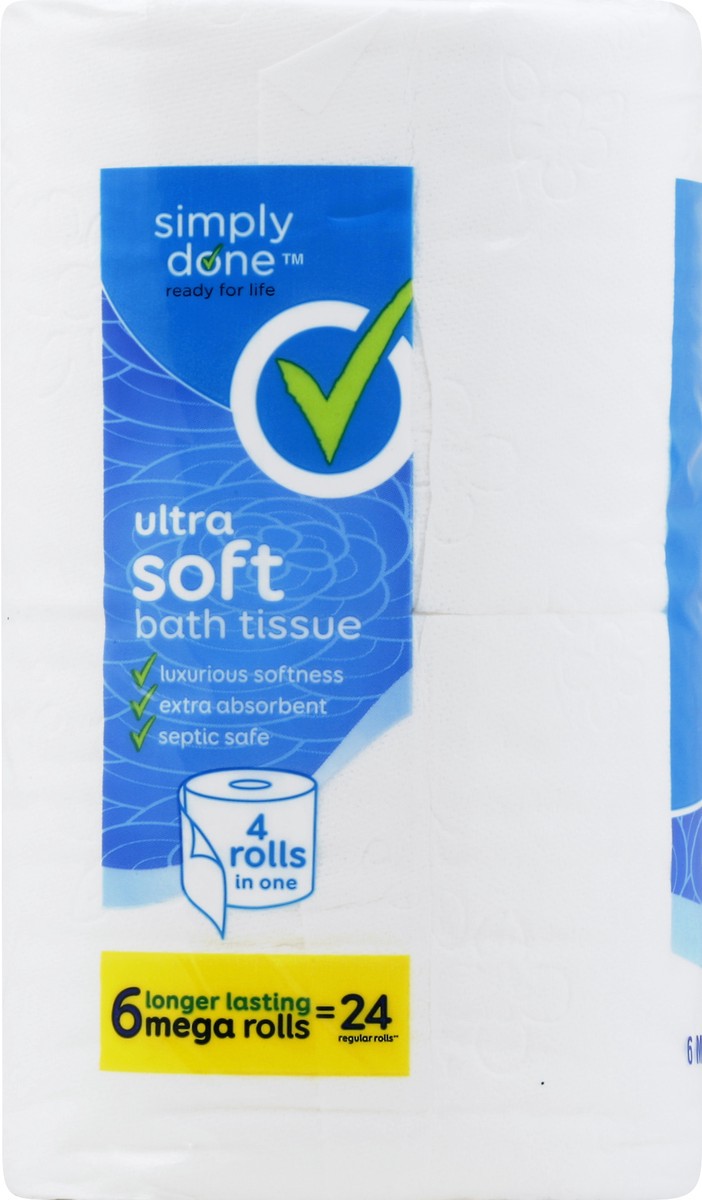 slide 8 of 8, Simply Done Ultra Soft Bath Tissue Mega Rolls, 6 ct