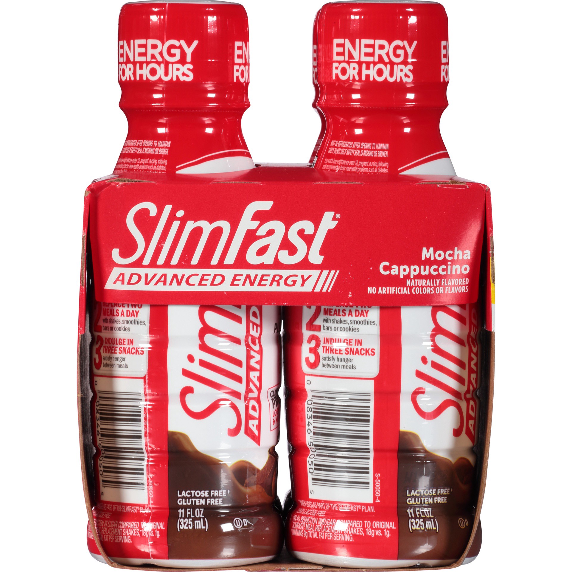slide 4 of 6, SlimFast Advanced Energy Mocha Cappuccino Meal Replacement Shake, 4 ct; 11 fl oz