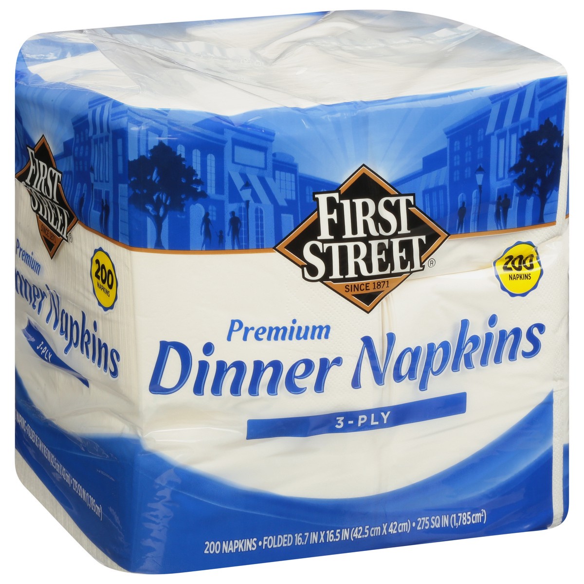 slide 3 of 4, First Street Premium 3Ply Dinner Napkins, 200 ct