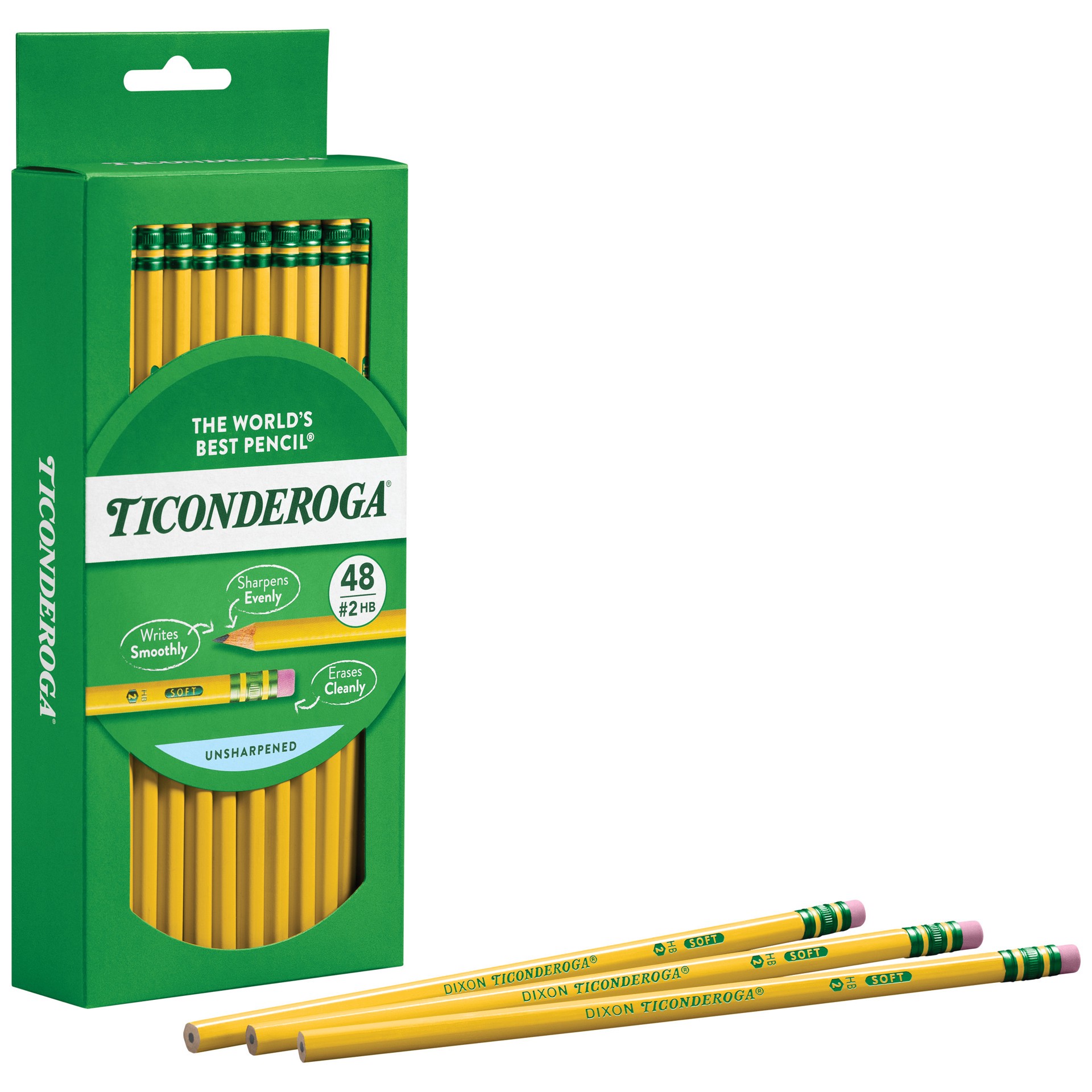 slide 5 of 5, Ticonderoga Wooden Pencils 48ct, #2 HB Soft, Yellow, 48 Ct, 48 ct