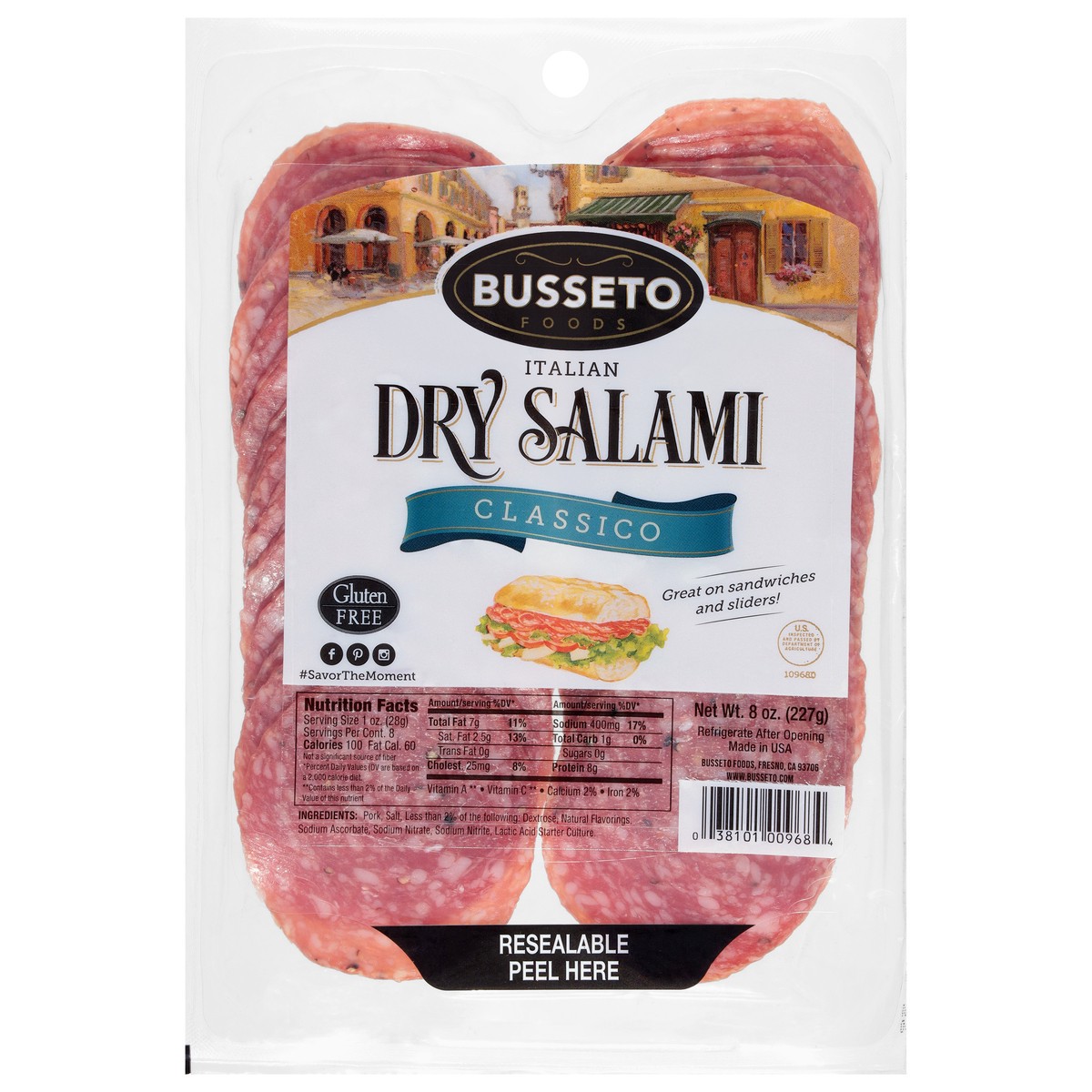 slide 1 of 5, Busseto Foods Classico Dry Salami 8 oz, 8 oz