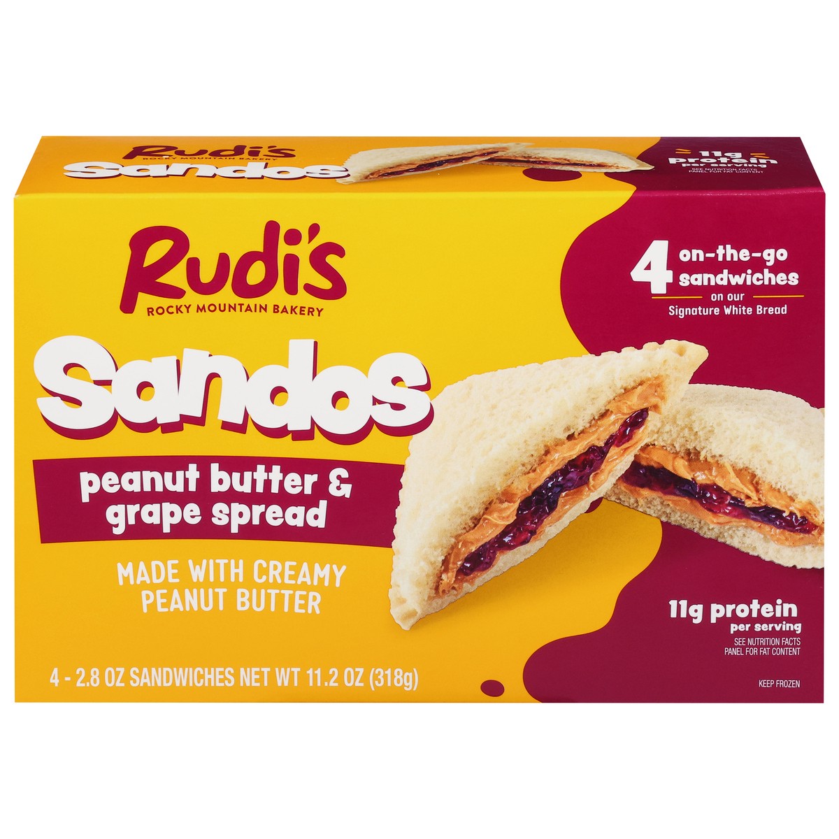 slide 12 of 17, Rudis Peanut Butter Grape Sandos, 2.8 oz