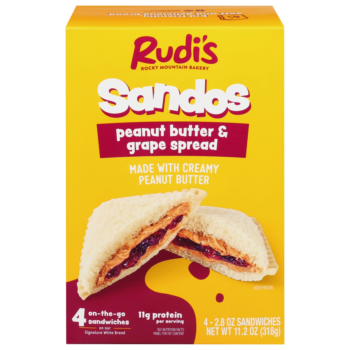 slide 10 of 17, Rudis Peanut Butter Grape Sandos, 2.8 oz