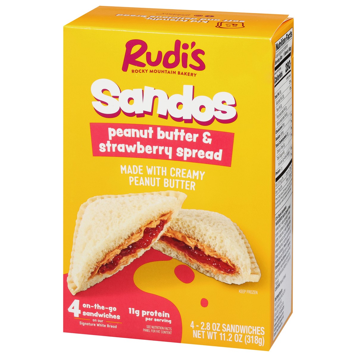slide 13 of 16, Rudis Peanut Butter Strawberry Sandos, 2.8 oz
