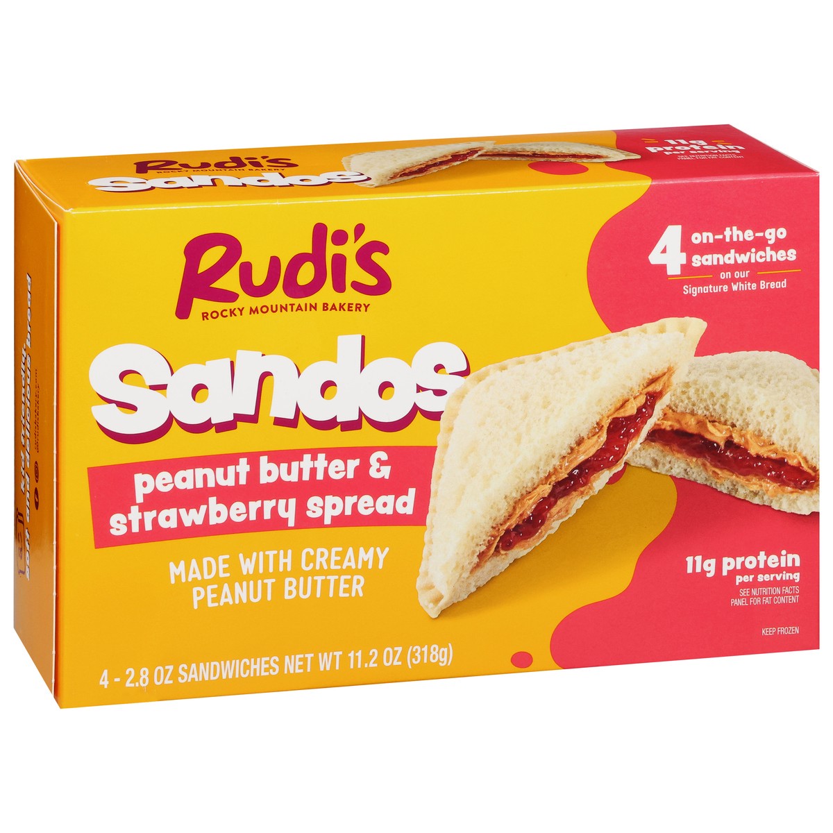 slide 9 of 16, Rudis Peanut Butter Strawberry Sandos, 2.8 oz