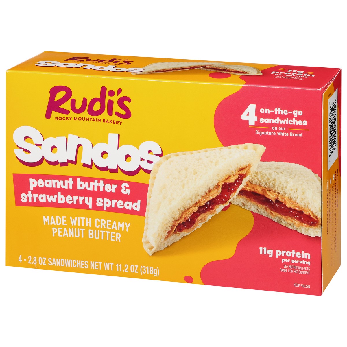 slide 5 of 16, Rudis Peanut Butter Strawberry Sandos, 2.8 oz