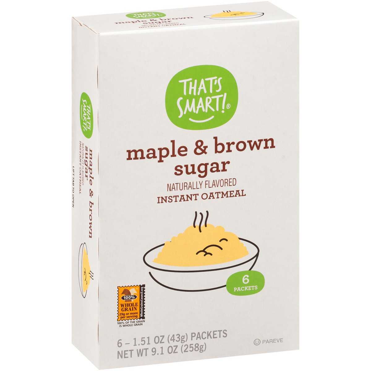slide 9 of 9, That's Smart! Maple & Brown Sugar Flavored Instant Oatmeal, 9.1 oz