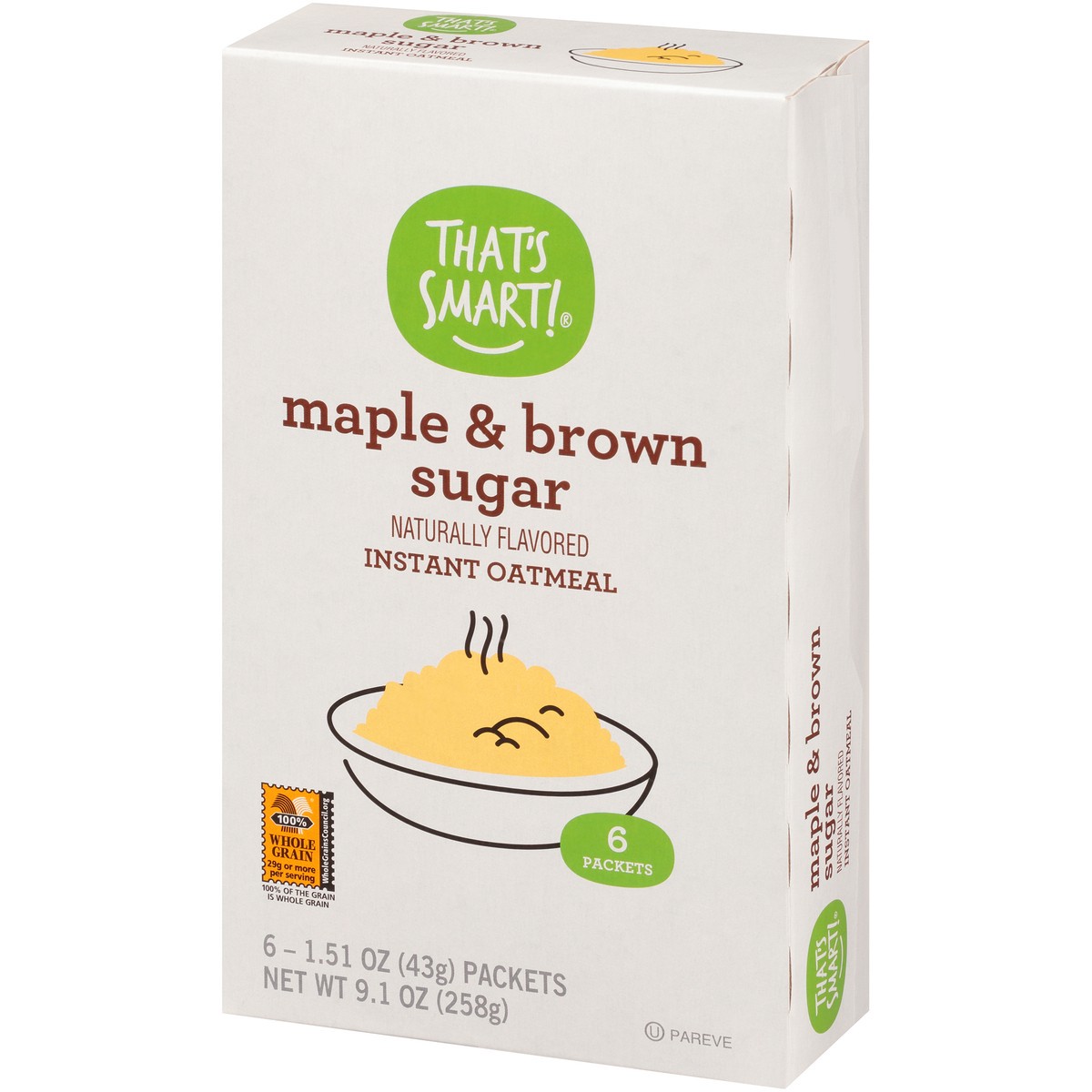 slide 5 of 9, That's Smart! Maple & Brown Sugar Flavored Instant Oatmeal, 9.1 oz