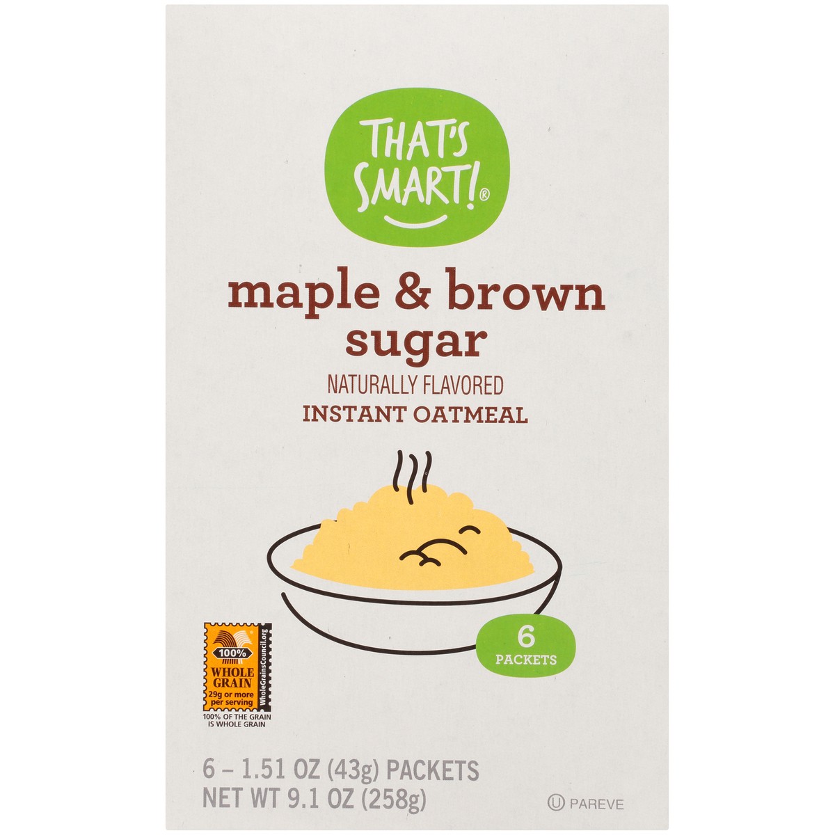 slide 2 of 9, That's Smart! Maple & Brown Sugar Flavored Instant Oatmeal, 9.1 oz
