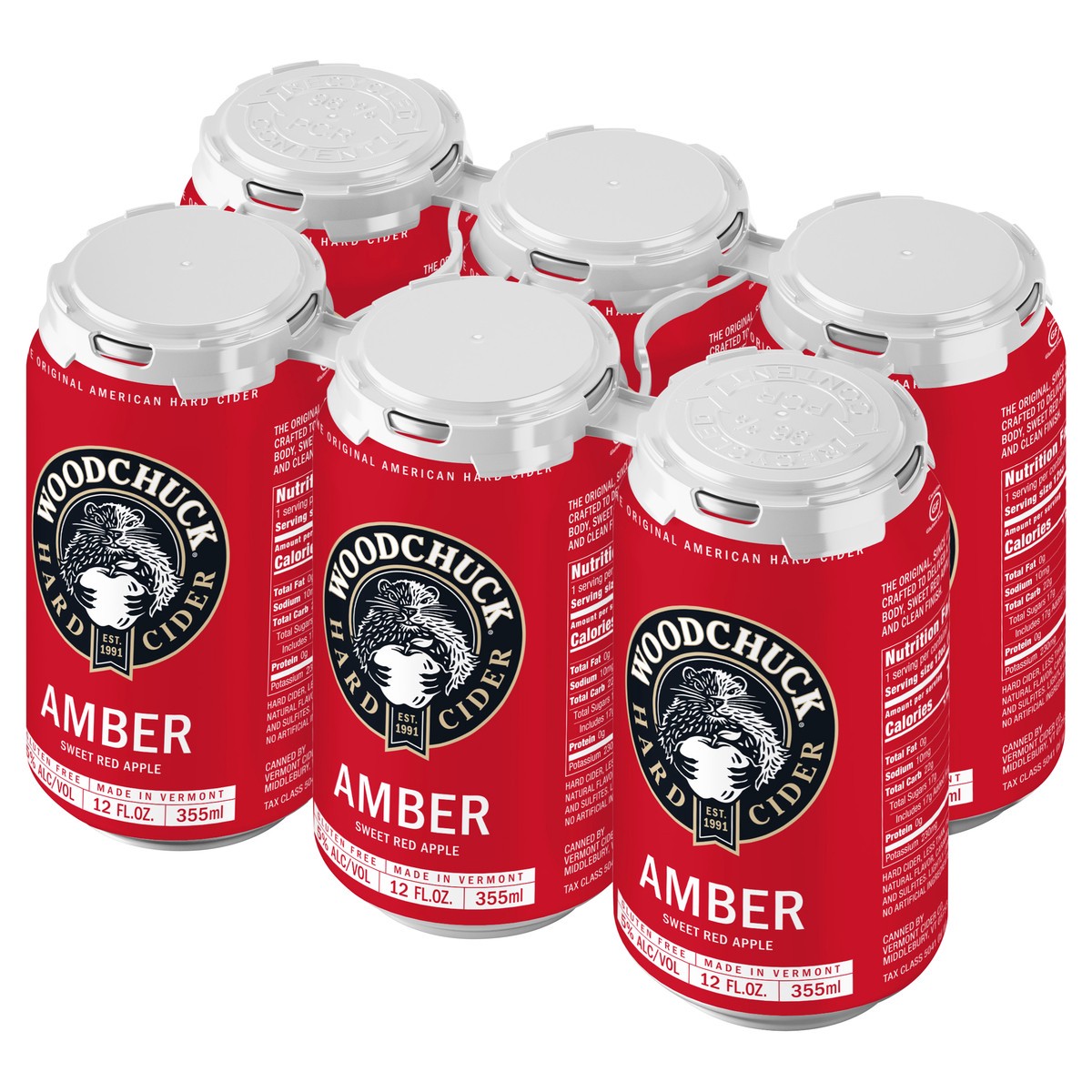 slide 4 of 10, Woodchuck 6 Pack Amber Sweet Red Apple Hard Cider 6 ea, 6 ct; 12 oz