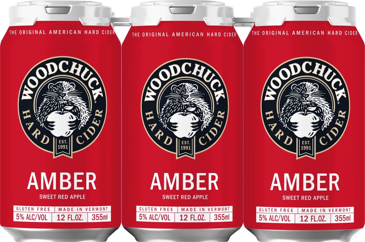 slide 9 of 10, Woodchuck 6 Pack Amber Sweet Red Apple Hard Cider 6 ea, 6 ct; 12 oz