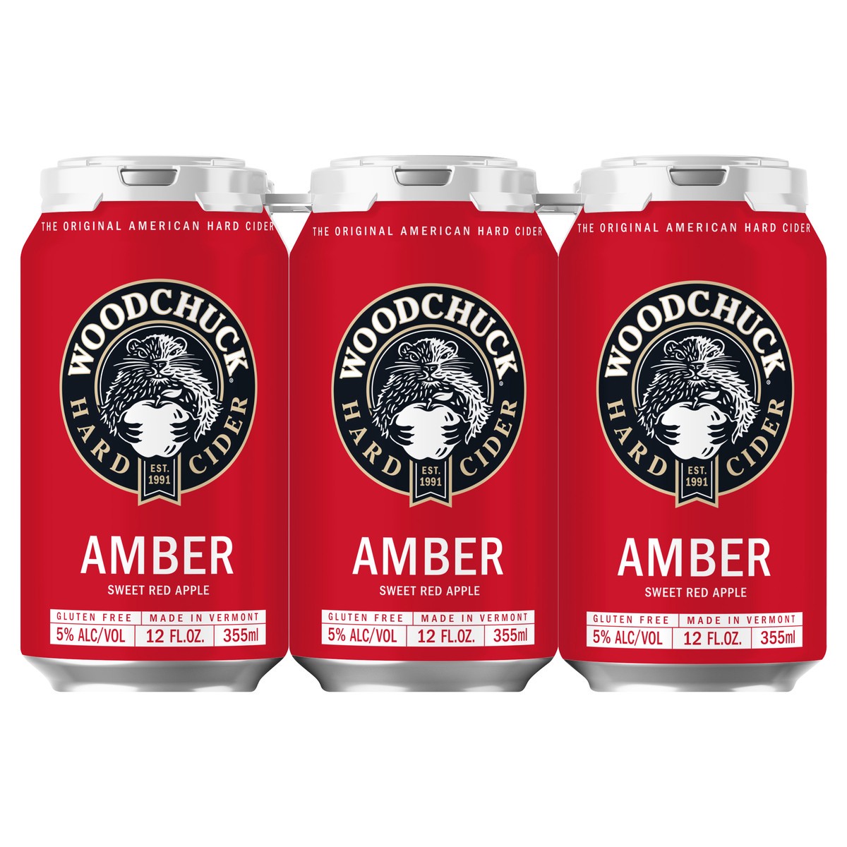 slide 3 of 10, Woodchuck 6 Pack Amber Sweet Red Apple Hard Cider 6 ea, 6 ct; 12 oz