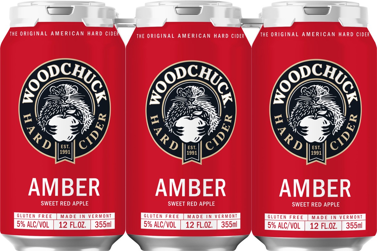 slide 10 of 10, Woodchuck 6 Pack Amber Sweet Red Apple Hard Cider 6 ea, 6 ct; 12 oz