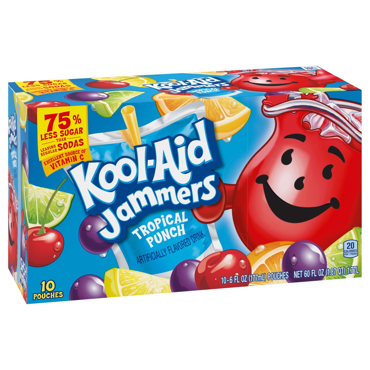 slide 3 of 9, Kool-Aid Kool Aid Jammers Tropical Punch Kids Drink Juice Box Pouches, 10 PK
