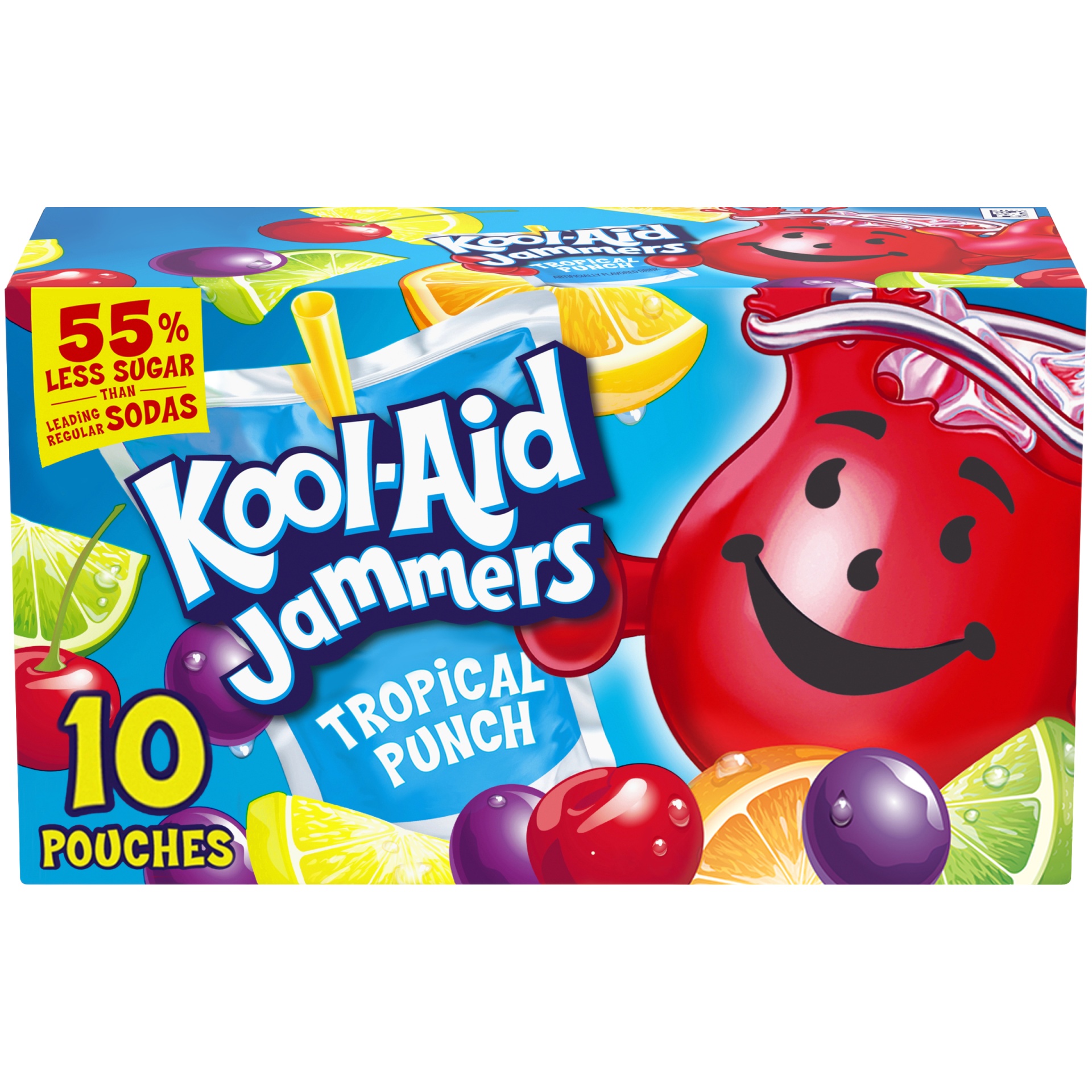 slide 1 of 12, Kool-Aid Jammers Tropical Punch Artificially Flavored Soft Drink, 10 ct; 6 fl oz