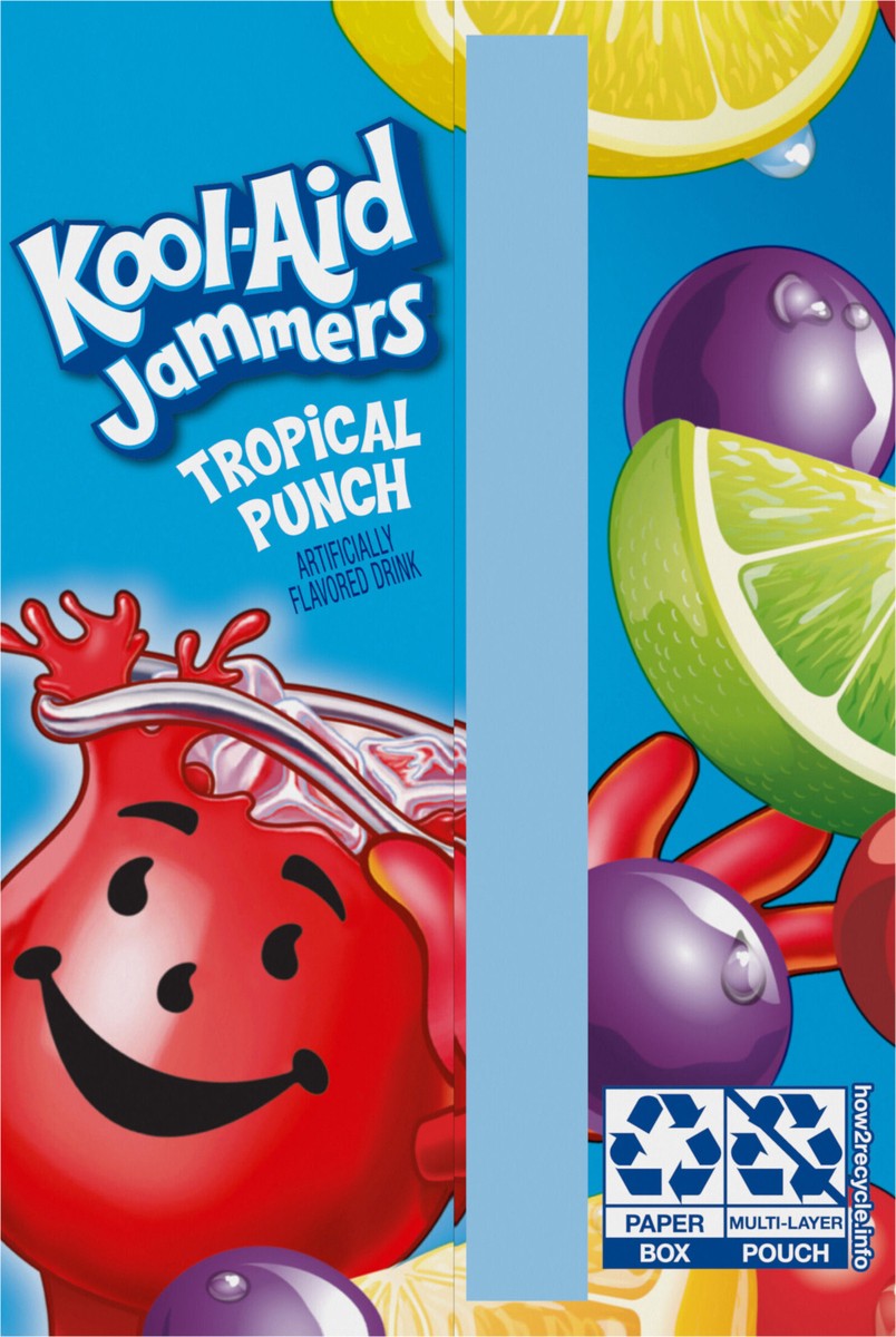 slide 6 of 9, Kool-Aid Kool Aid Jammers Tropical Punch Kids Drink Juice Box Pouches, 10 PK