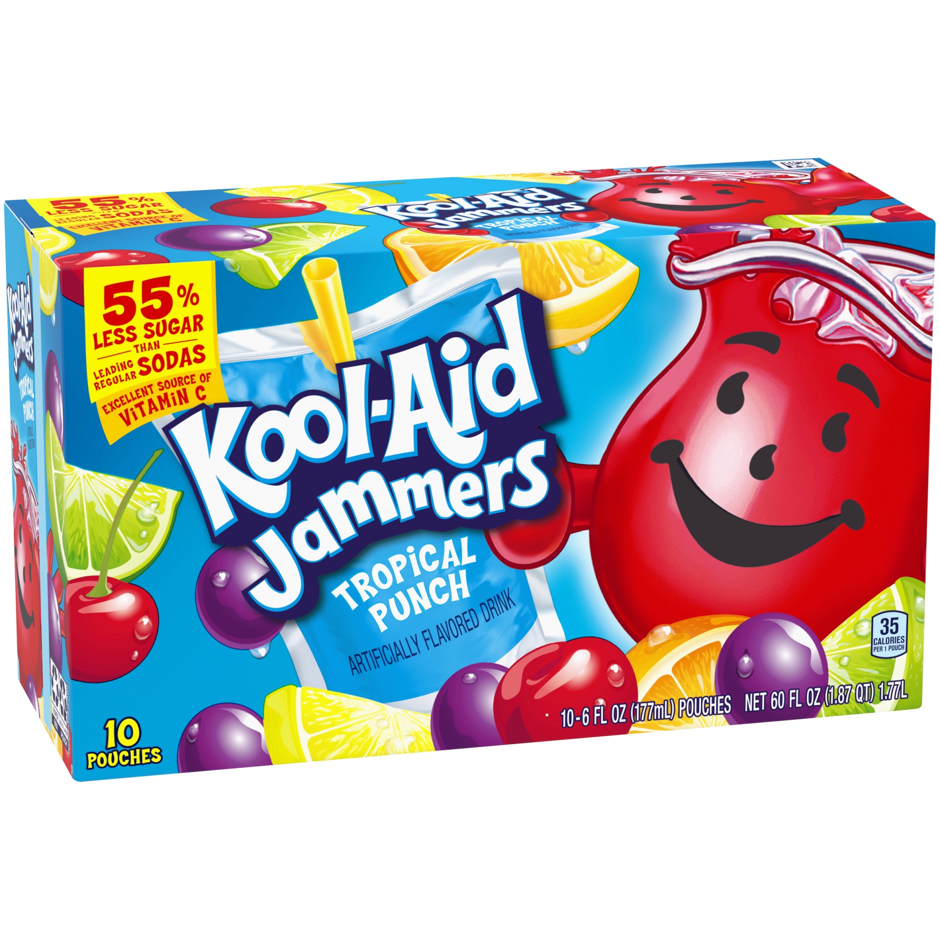 slide 8 of 12, Kool-Aid Jammers Tropical Punch Artificially Flavored Soft Drink, 10 ct; 6 fl oz