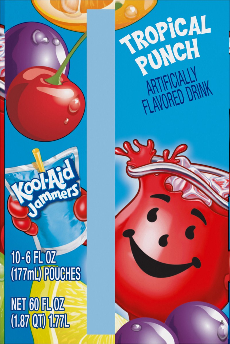 slide 9 of 9, Kool-Aid Kool Aid Jammers Tropical Punch Kids Drink Juice Box Pouches, 10 PK