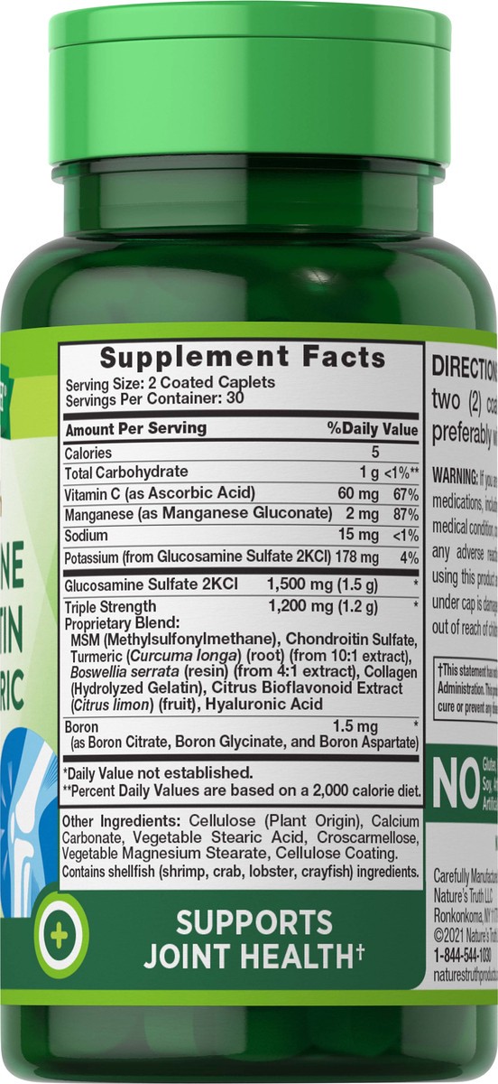 slide 5 of 5, Nature's Truth Natures Truth Triple Strength Glucosmine Chrondrotn, 60 ct