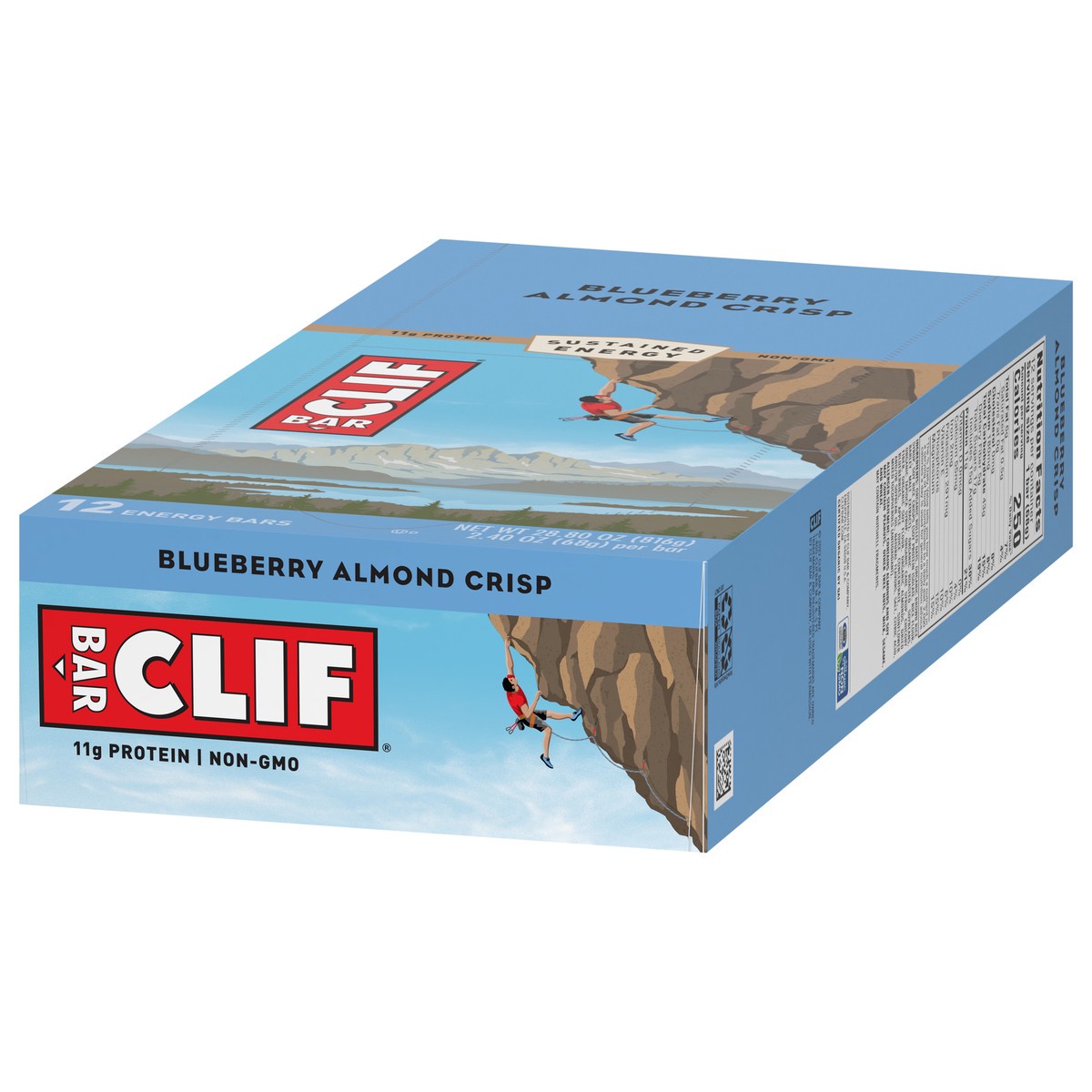 slide 3 of 9, CLIF BAR - Blueberry Almond Crisp - Made with Organic Oats - 11g Protein - Non-GMO - Plant Based - Energy Bars - 2.4 oz. (12 Count), 28.8 oz