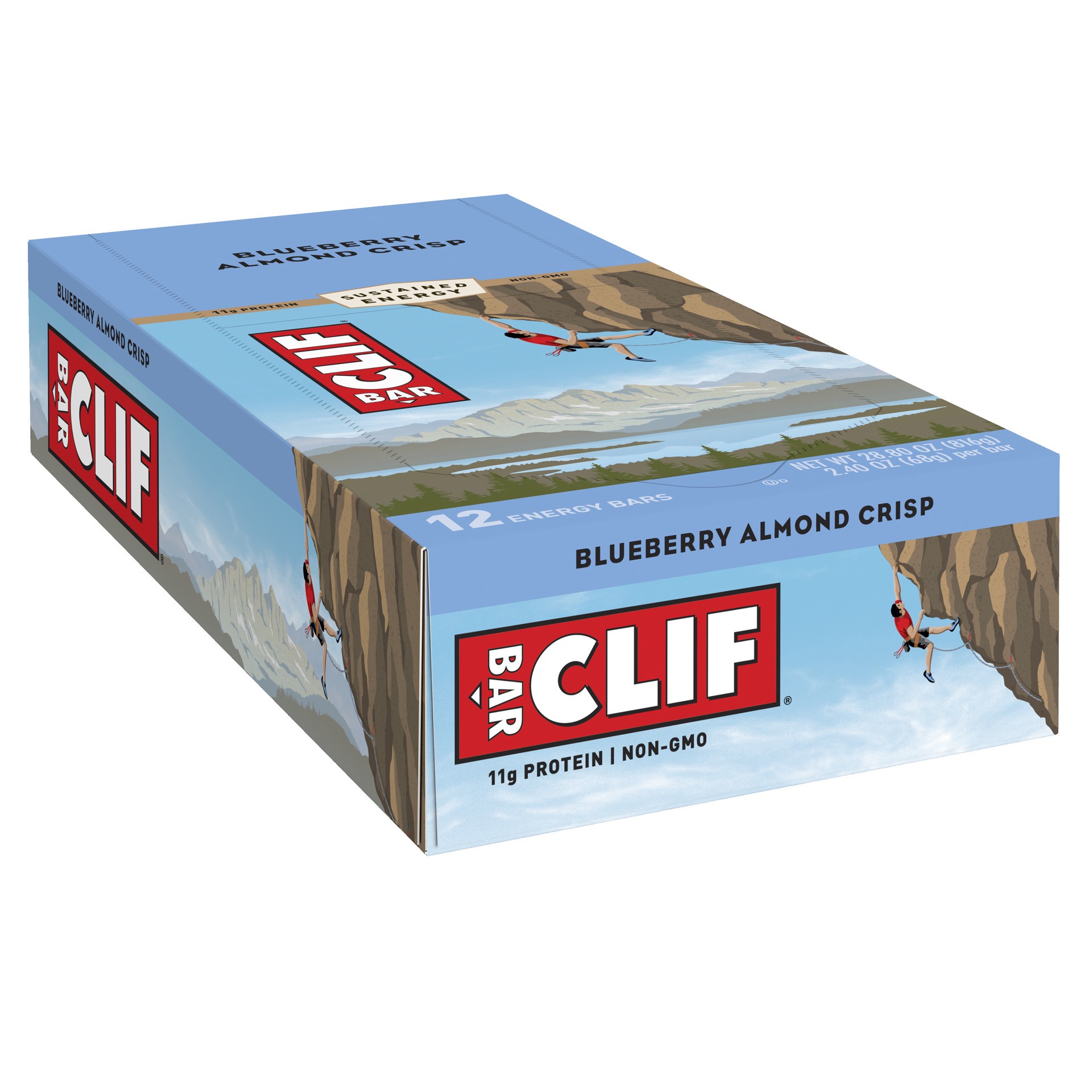 slide 1 of 9, CLIF BAR - Blueberry Almond Crisp - Made with Organic Oats - 11g Protein - Non-GMO - Plant Based - Energy Bars - 2.4 oz. (12 Count), 28.8 oz