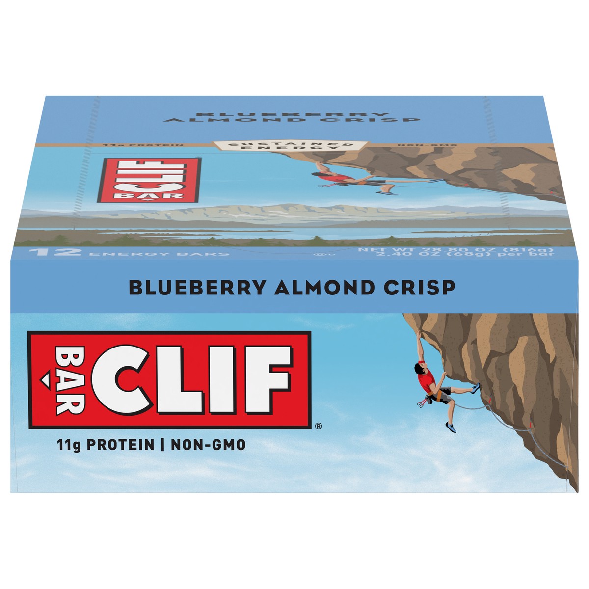 slide 1 of 9, CLIF BAR - Blueberry Almond Crisp - Made with Organic Oats - 11g Protein - Non-GMO - Plant Based - Energy Bars - 2.4 oz. (12 Count), 28.8 oz