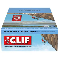 CLIF BAR - Blueberry Almond Crisp - Made with Organic Oats - Energy Bars - Non-GMO - Plant Based Protein Bars (12 Pack)