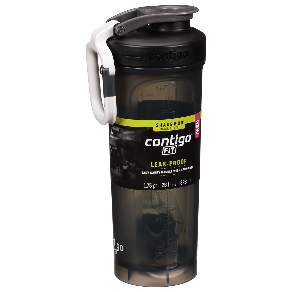 slide 3 of 9, Contigo Shake & Go Fit Snap-Lid Sake Mixer Bottle with Carabiner, 1 ct