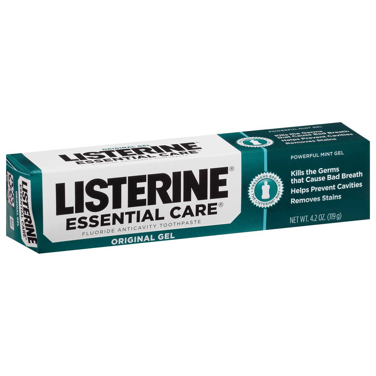 slide 5 of 9, Listerine Essential Care Original Gel Fluoride Toothpaste, Oral Care Toothpaste Prevents Bad Breath and Dental Cavities, Powerful Mint Flavor for Fresh Oral Hygiene, 4.2 oz, 4.2 oz