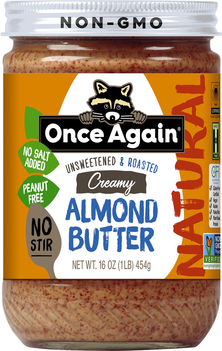 slide 2 of 6, Once Again Nut Butter Natural Almond Butter Creamy No Stir, 16 oz