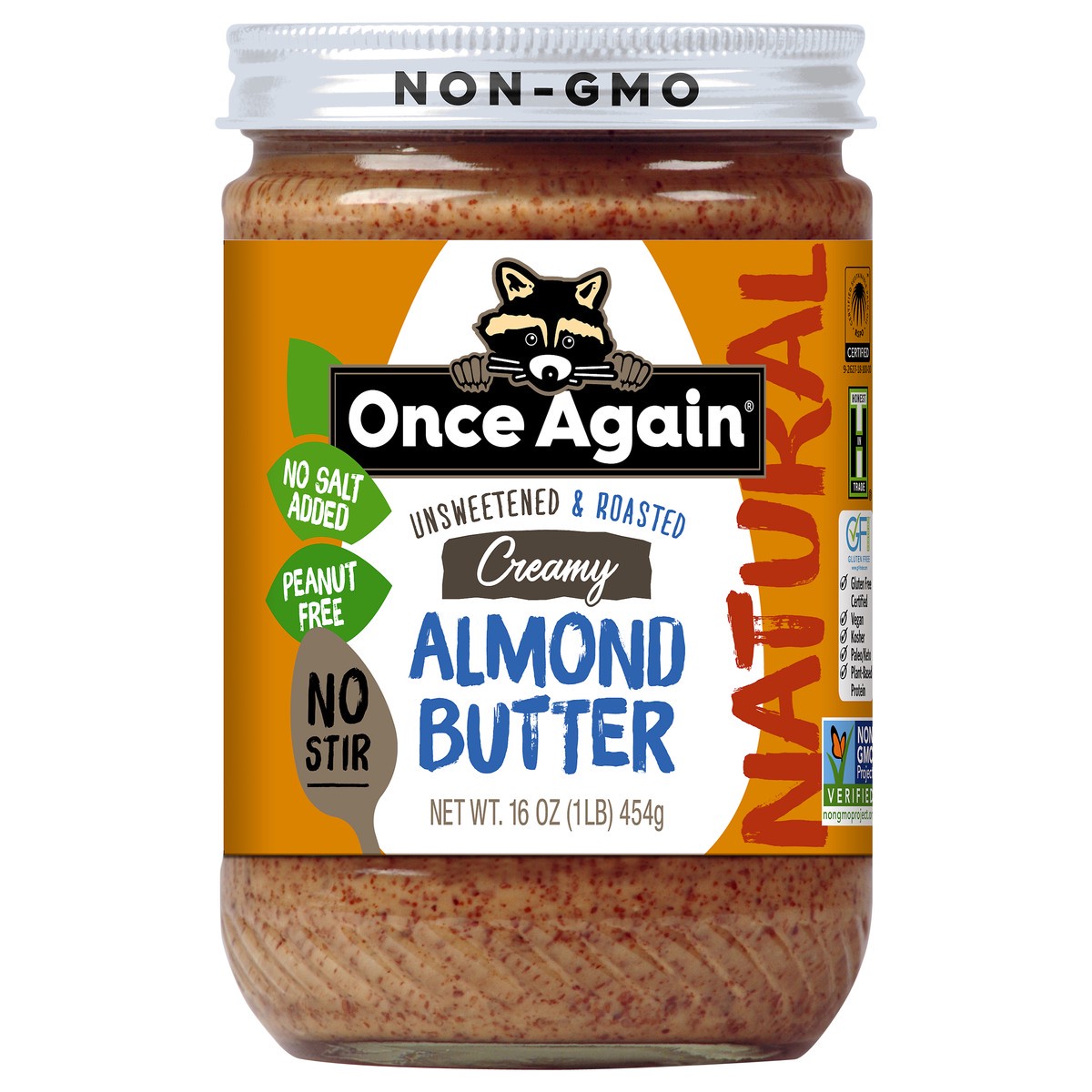 slide 6 of 6, Once Again Nut Butter Natural Almond Butter Creamy No Stir, 16 oz