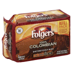 slide 1 of 1, Folgers 100% Colombian Medium-Dark Ground Coffee Refill Pack, 10.3 oz