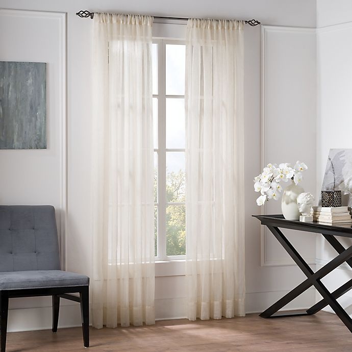 slide 1 of 1, Valeron Natural Sheer Window Curtain Panel - Linen, 84 in