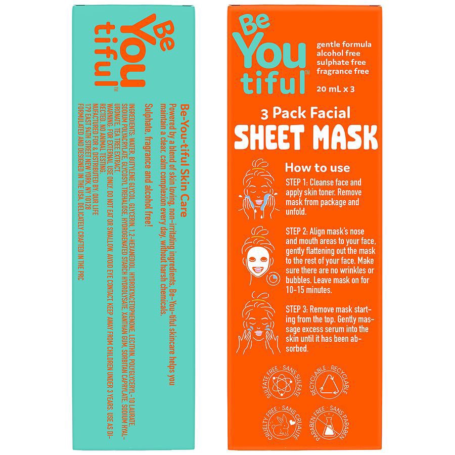 slide 2 of 3, Beyoutiful Face Mask 3pk, 60 ml