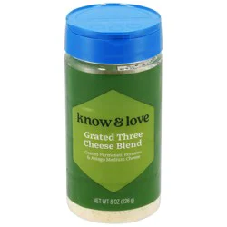 know & love Grated 3 Cheese Asiago Shaker 8 Ounces
