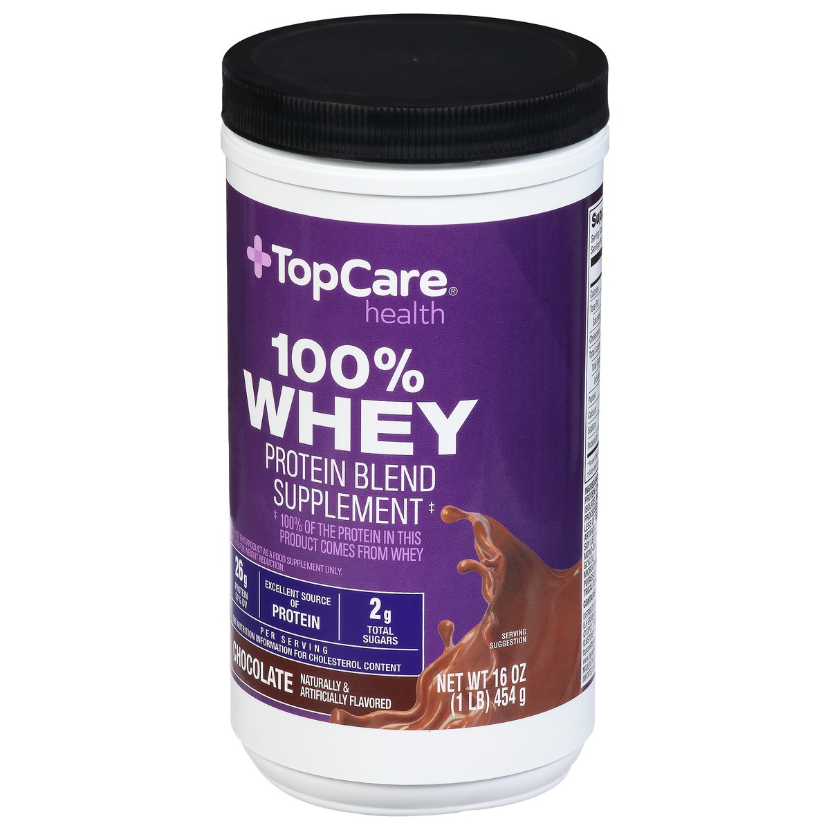 slide 2 of 9, TopCare Health 100% Whey Chocolate Protein Blend Supplement 16 oz, 16 oz