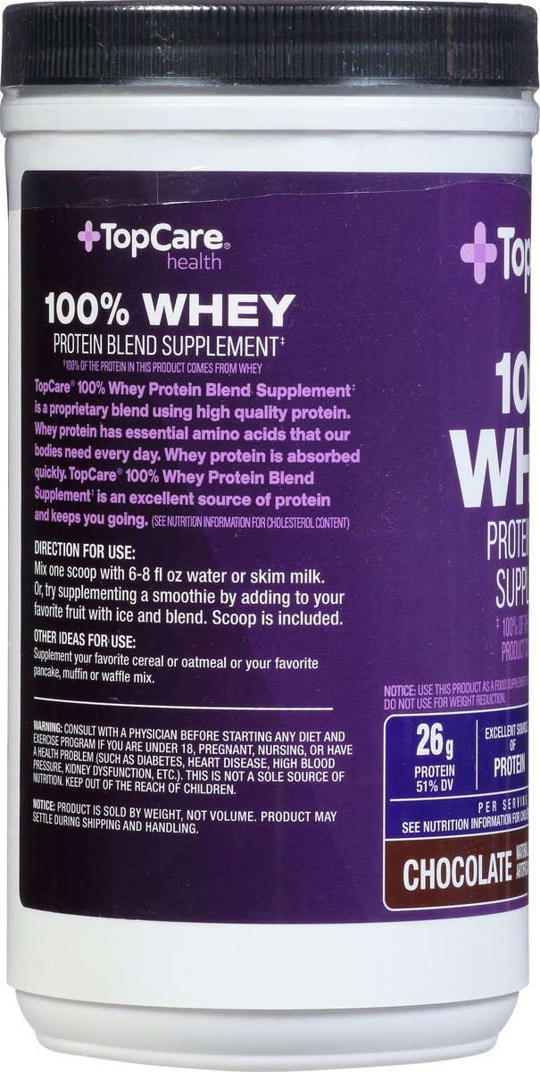 slide 6 of 9, TopCare Health 100% Whey Chocolate Protein Blend Supplement 16 oz, 16 oz