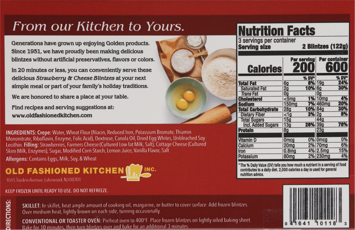 slide 7 of 9, Golden Strawberry & Cheese Blintzes, 6 ct; 13 oz