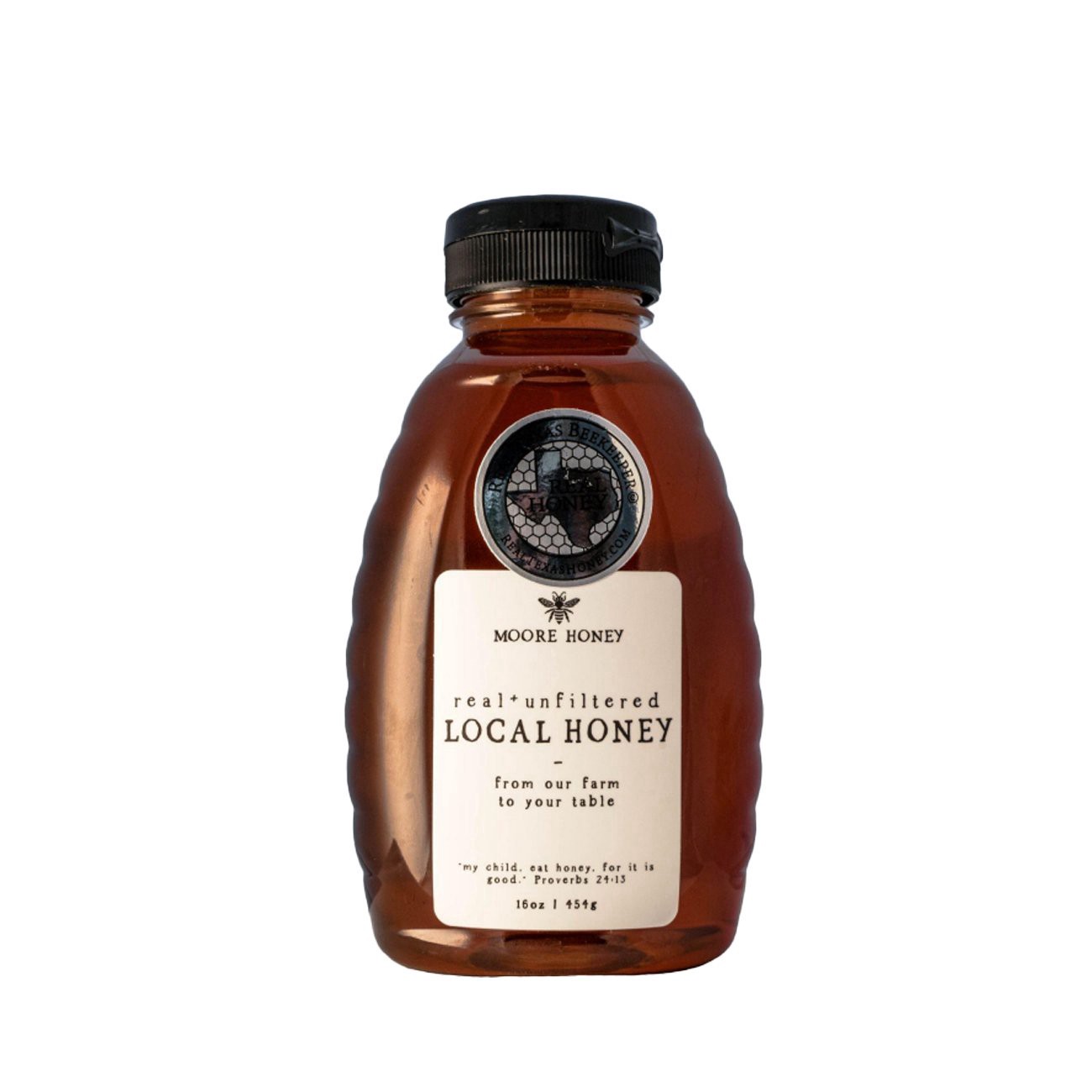 slide 1 of 1, Moore Honey Real & Unfiltered Local Honey Squeeze Bottle, 16 oz