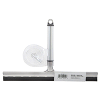 slide 3 of 5, InterDesign Metro Aluminum Shower Squeegee with Suction Storage Hook, Smoke/Silver, 12 in x 1.62 in x 7.25 in