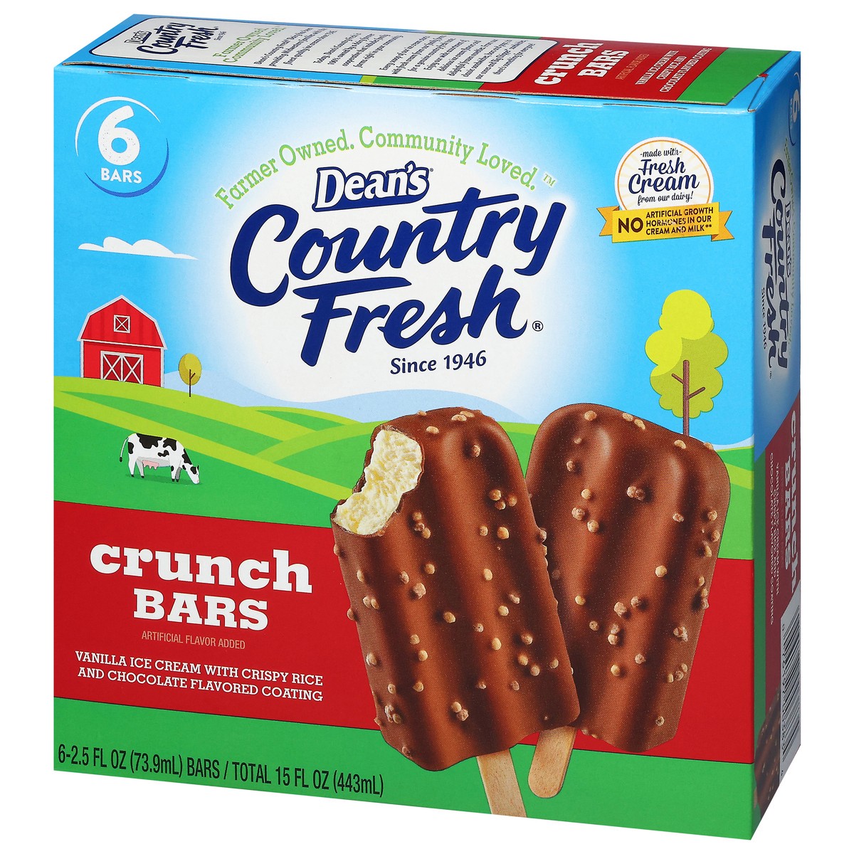 slide 2 of 4, Deans Cf Ice Crm Crunch Bar, 6 ct