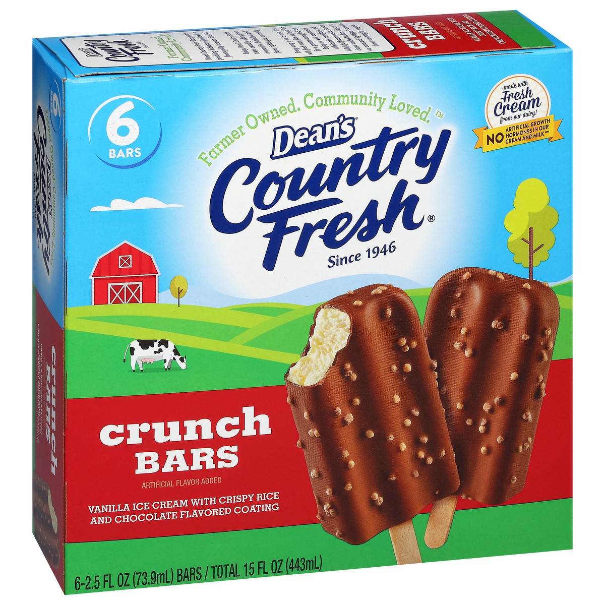 slide 4 of 4, Deans Cf Ice Crm Crunch Bar, 6 ct