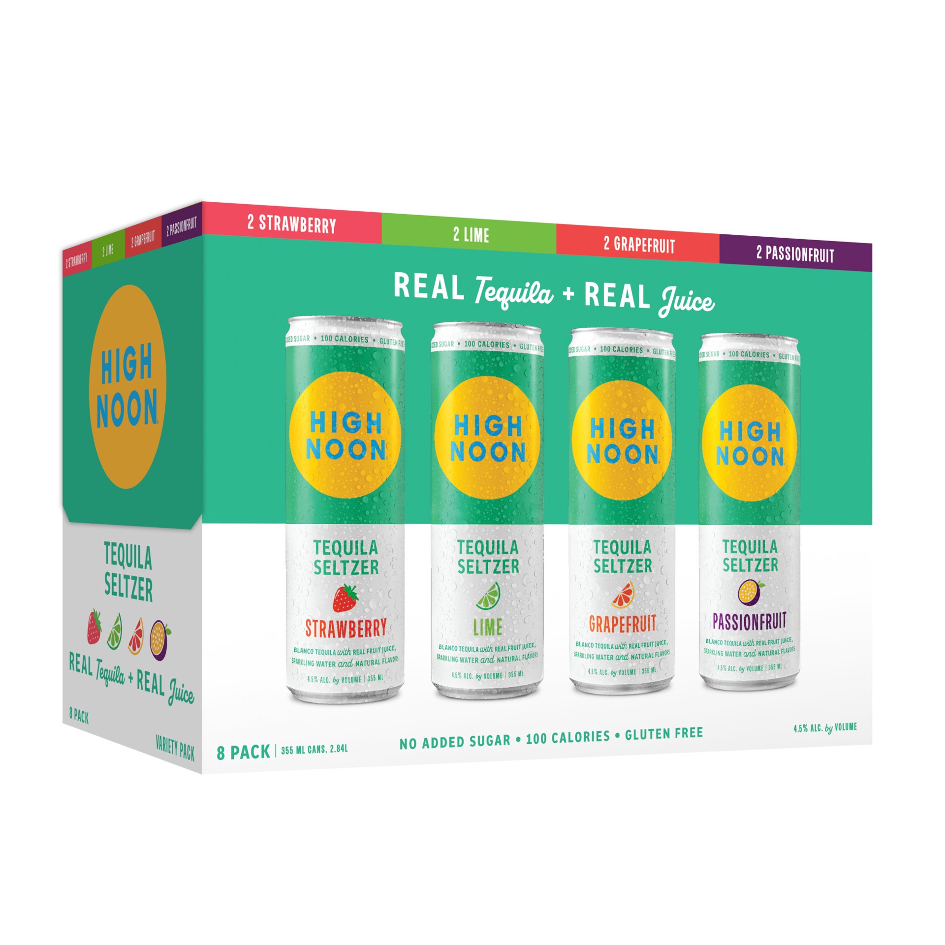slide 1 of 1, High Noon Tequila Hard Seltzer Variety Pack 8 355ml Cans, 8 ct, 355 ml