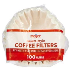 Meijer 1-4 Cup Basket Style Coffee Filters, 100 Ct