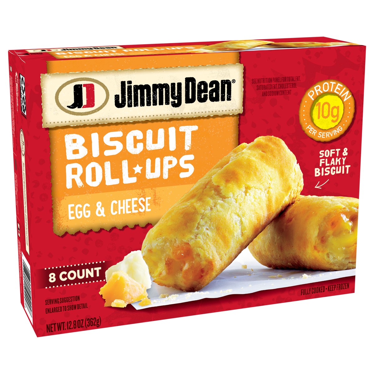 slide 2 of 11, Jimmy Dean Biscuit Roll-Ups, Eggs &Cheese, Frozen Breakfast, 8 Count, 8 ct