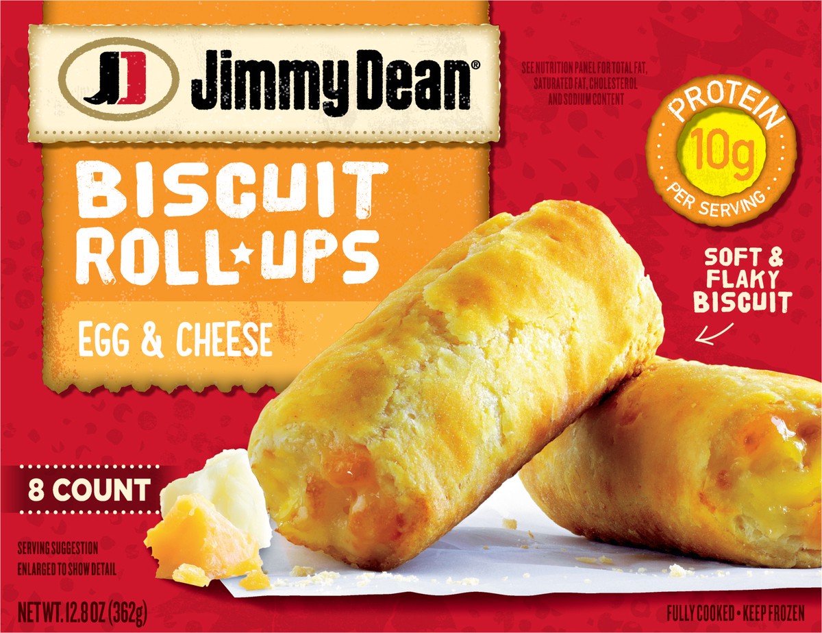 slide 3 of 11, Jimmy Dean Biscuit Roll-Ups, Eggs &Cheese, Frozen Breakfast, 8 Count, 8 ct