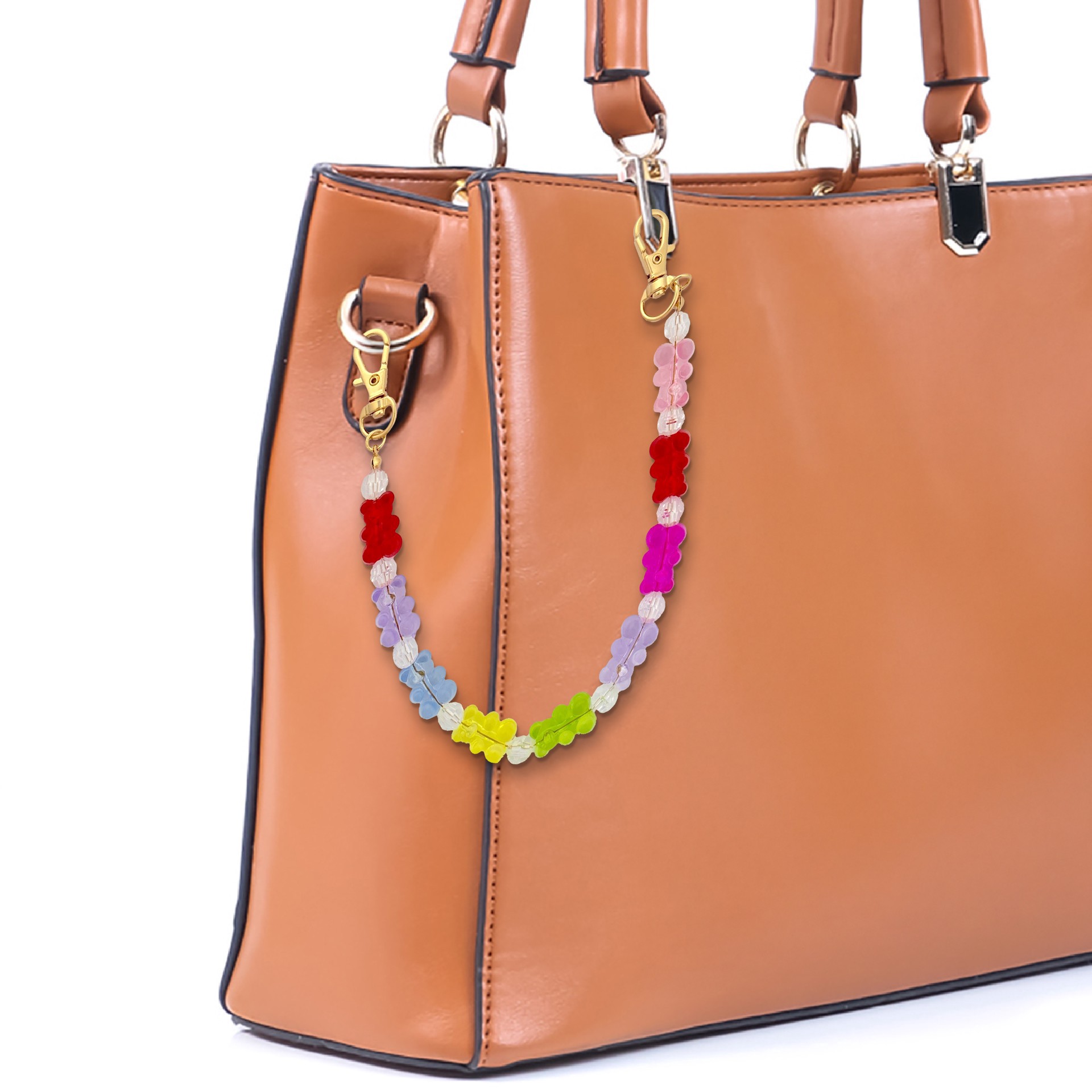 slide 2 of 3, Blue Moon Studio Gummy Bear Chain Bag Charm, 9.8 in