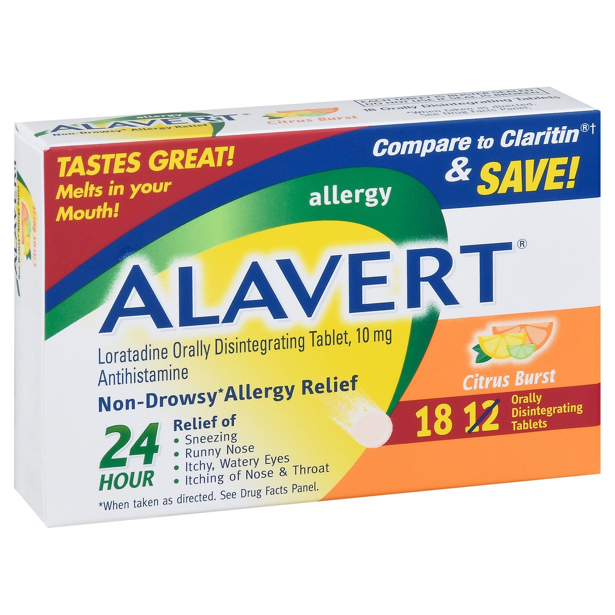 slide 2 of 9, Alavert Allergy Relief, 18 ct